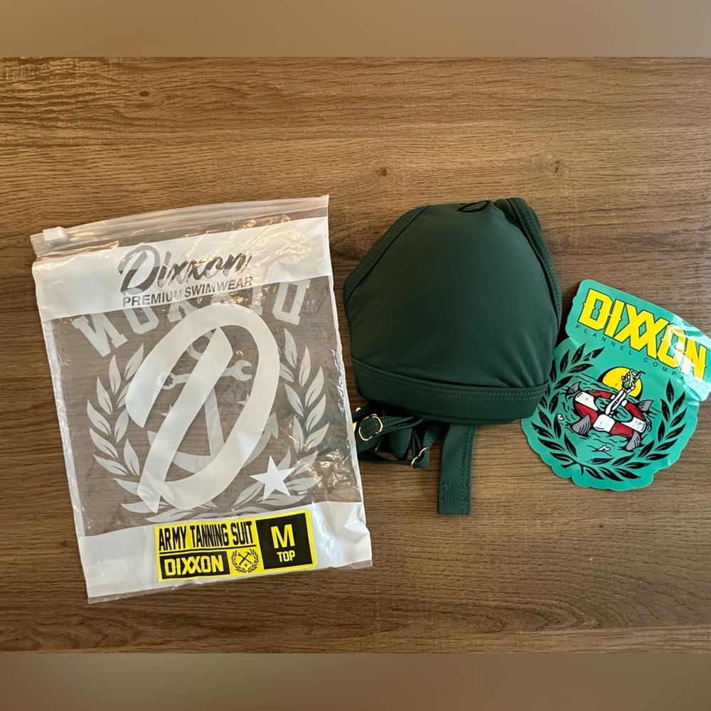 DIXXON NWT Army Green Bikini Top M/L - Picture 3 of 7